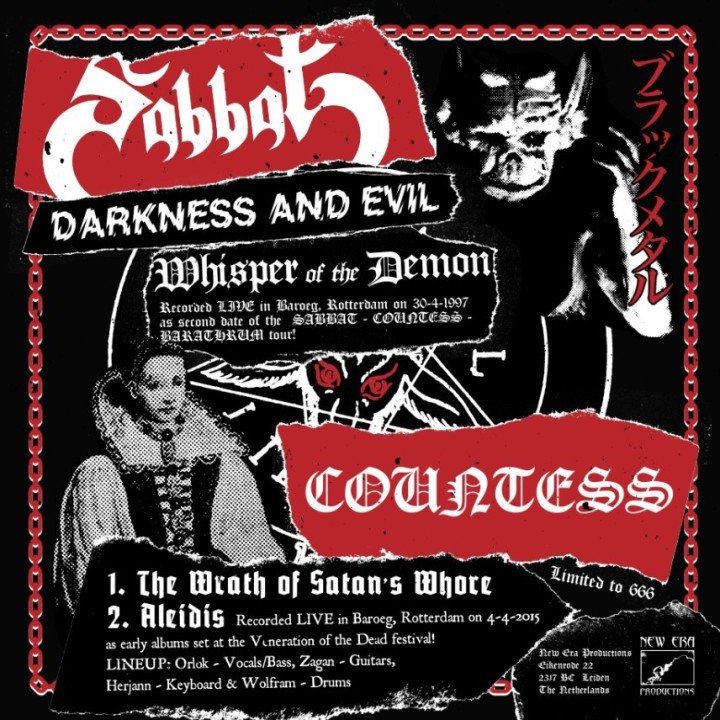 Sabbat / Countess - Split Picture 7" EP