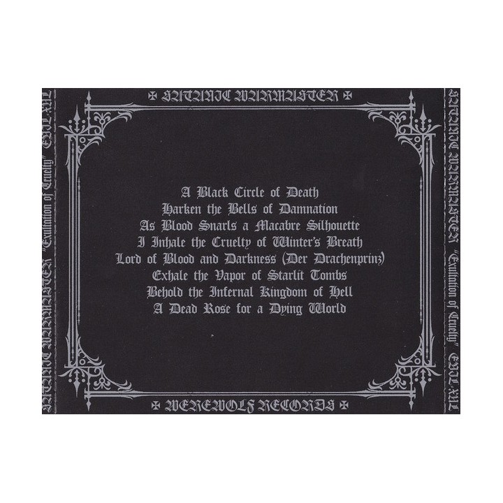 Satanic Warmaster – Exultation Of Cruelty DCD