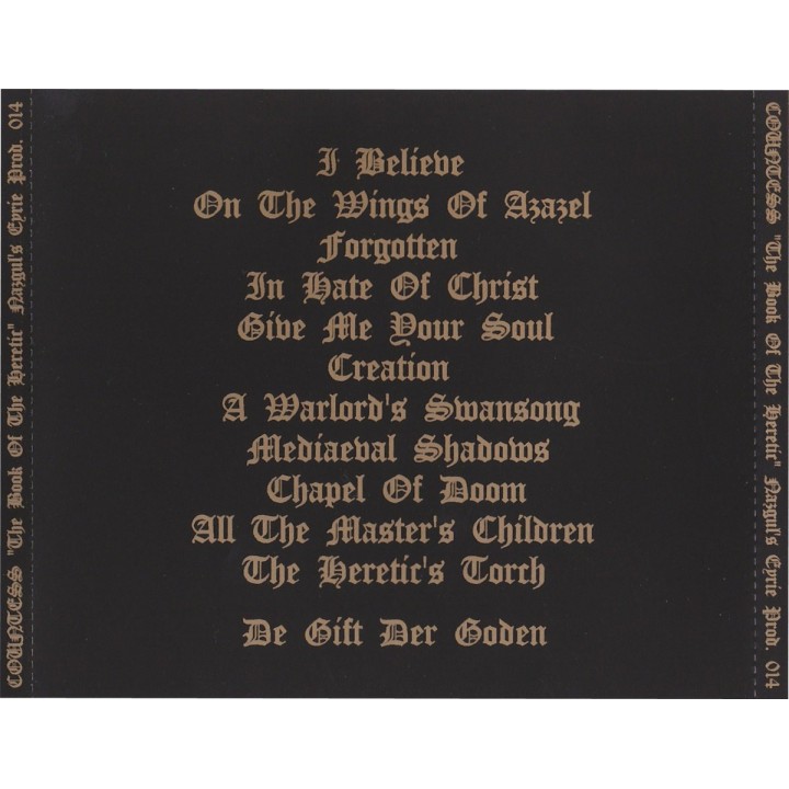 Countess - The Book Of The Heretic CD